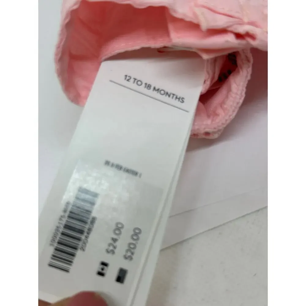 JANIE AND JACK Pink Floral Eyelet Lace Bonnet - Sz 12-28 Months Baby Toddler NWT